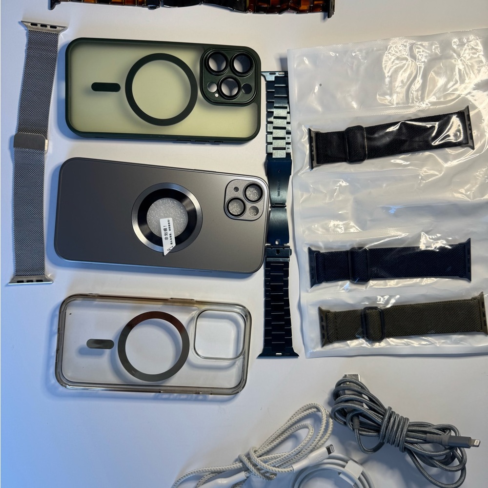 iPhone 15 Pro Cases & Apple Watch Series 8 Accessories Bundle - New & Used